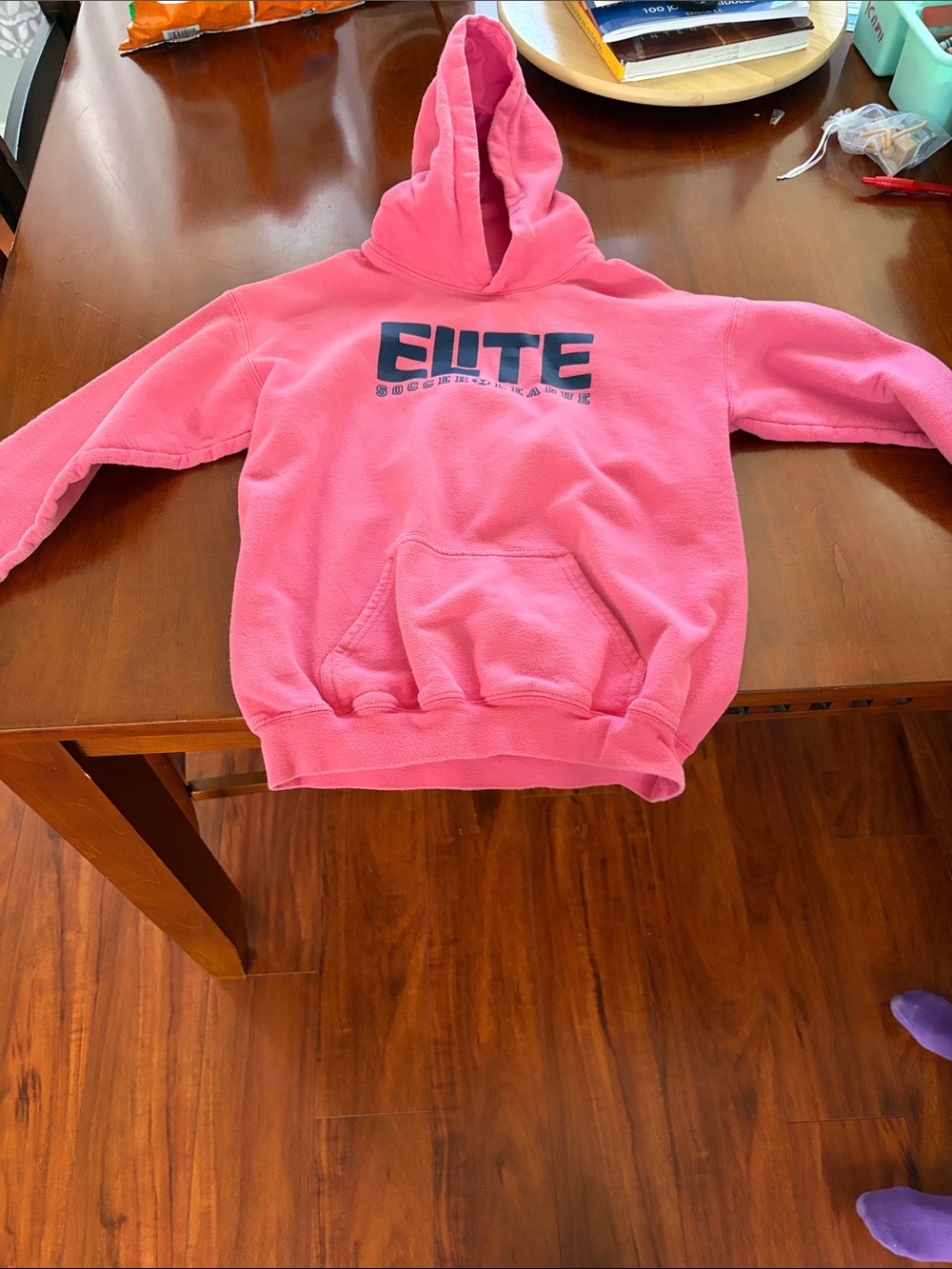 Gildan Pink Kids' Hooded Sweatshirt with ELITE Logo